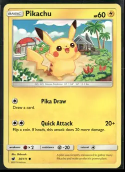 ✰ PIKACHU 30/111 COMMON CRIMSON INVASION POKEMON ✰ LP - Image 2