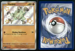 ✰ MANKEY 169/091 SHINY RARE PALDEAN FATES POKEMON ✰ LP - Image 1