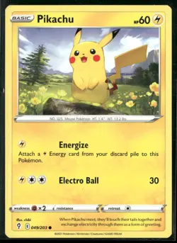 ✰ PIKACHU 049/203 COMMON EVOLVING SKIES POKEMON ✰ NM/M - Image 2