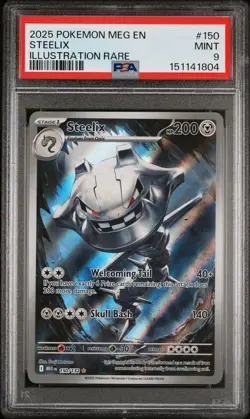 2025 POKEMON MEG EN-MEGA EVOLUTION ILLUSTRATION RARE #150 STEELIX PSA 9 - Image 1