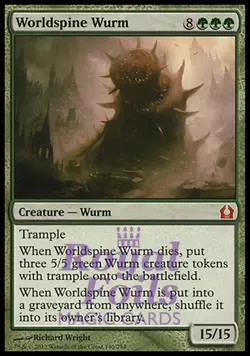 Worldspine Wurm 1x FOIL RTR MTG Return to Ravnica Mythic MINT green - Image 1