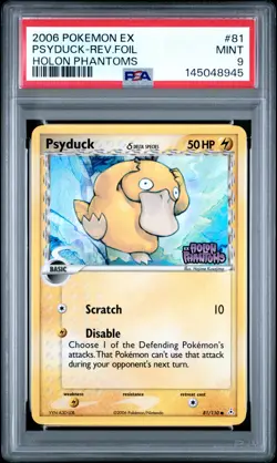 2006 POKEMON EX HOLON PHANTOMS #81 PSYDUCK-REVERSE FOIL PSA 9 - Image 1