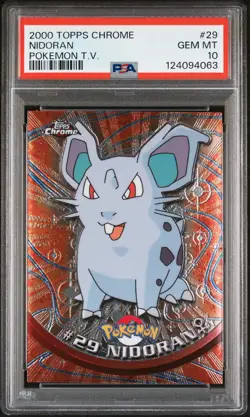 2000 TOPPS CHROME POKEMON T.V. #29 NIDORAN PSA 10 - Image 1