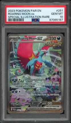 2023 Pokemon Paradox Rift Roaring Moon EX 251/182 PSA 10 Gem Mint SIR - Image 1