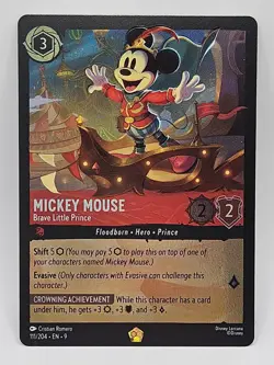 Mickey Mouse Brave Little Prince - 111/204 (Cold Foil) Legendary Lorcana Fabled - Image 1