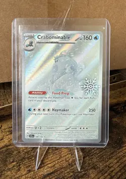 Pokemon TCG Crabominable Card 149/142 Holiday Calendar Illustration, Stamped - Image 1