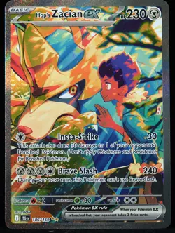 Hop's Zacian ex #186/159 Journey Together NM/M Pokemon Card - Image 1