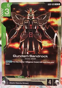 GD01-028 R Gundam Sandrock New Type Rising Gundam Card Game - Image 2