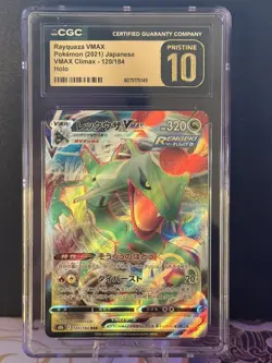CGC PRISTINE 10 Rayquaza VMAX 120/184 Vmax Climax Holo Pokemon Card JPN - Image 1
