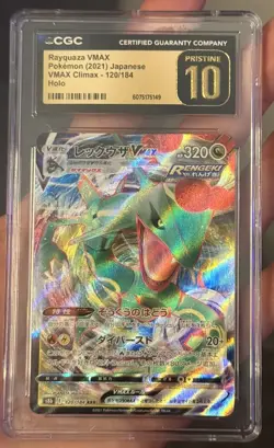 CGC PRISTINE 10 Rayquaza VMAX 120/184 Vmax Climax Holo Pokemon Card JPN - Image 4