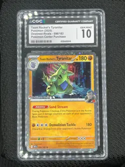 2025 Pokemon Team Rocket's Tyranitar Pokemon Center Exclusive 096/182 CGC 10 - Image 1