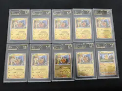 Lot of 10 2025 Pokemon Chinese Pikachu OCD 9.5 GEM MINT Graded Cards AL04 - Image 1
