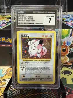 Clefairy 5/102 Base Set Shadowless CGC 7 Pokemon 1999 - Image 1
