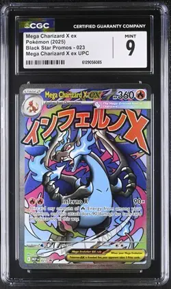 Mega Charizard X EX *CGC 9* Full Art *Phantasmal Flames UPC Promo* #23 *Pokemon - Image 1