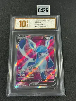 Pokemon Chinese Sword & Shield CS4aC 140 SR Glaceon V Grade 10 - Image 1