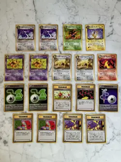 Japanese Rocket Gang Pokemon Cards - Lot Of 18 - Image 1