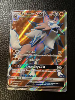 # 2017 Pokemon Sun & Moon Burning Shadows Lycanroc GX #136/147 LP+ - Image 1