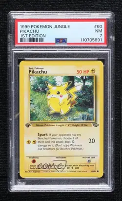 Pikachu 1st Ed. Pokemon Jungle PSA 7 1999 - Image 1