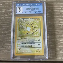 Pokemon Base Set Holo - Raichu 14/102 CGC 8 Near Mint/Mint 1999 DUTCH - Image 1
