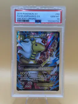 2014 Pokemon XY FA/ M Ampharos Ex Ancient Original #88 PSA 10 - Image 1