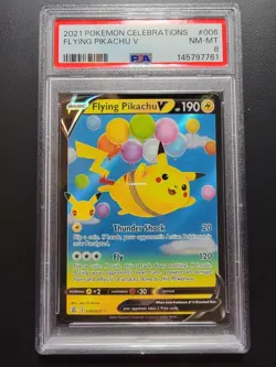2021 Pokemon Celebrations Flying Pikachu V HOLO RARE #006 PSA 9 MINT FULL ART - Image 1