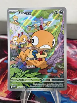 Scraggy 138/086 Illustration Rare Sv: White Flare Holo English Raw Pokemon Card - Image 1