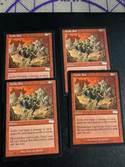 MTG - NM - PLAY SET 4 X Acidic Soil - Urza's Saga - Image 1