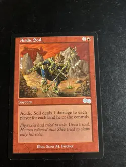 MTG - NM - PLAY SET 4 X Acidic Soil - Urza's Saga - Image 2