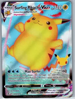 Surfing Pikachu VMAX 009/025 Celebrations - Pokemon Card - NM - Image 1