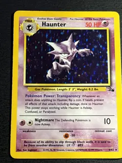 Haunter 6/62 Pokemon TCG Fossil Holo Foil Rare Vintage Card Lightly Played LP - Image 1