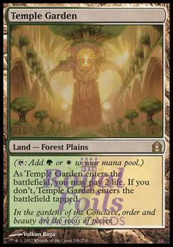 Temple Garden 1x FOIL RTR MTG Return to Ravnica Rare MINT green white land - Image 1