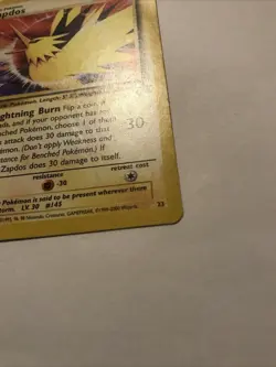 Zapdos #23 Black Star Promo Rare Vintage Pokemon Card Legendary Bird - Image 2