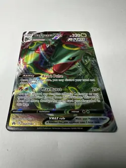 Pokemon TCG Crown Zenith Rayquaza VMAX Holo Ultra Rare Card 101/159 MP - Image 1