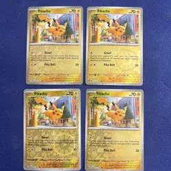 4X Pikachu 018/091 SV: Paldean Fates Reverse Holo Cards- NM - Image 1