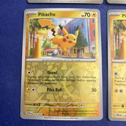 4X Pikachu 018/091 SV: Paldean Fates Reverse Holo Cards- NM - Image 2