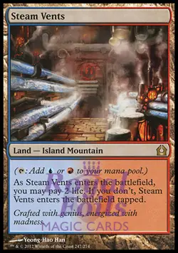Steam Vents 1x FOIL RTR MTG Return to Ravnica Rare MINT blue red land - Image 1