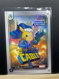 6x Pikachu as Marvel Super Heroes Drax, Daredevil Non-Pokemon Fan Art Holo Cards - Image 2