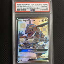 ✨ PSA 10 2018 Pokemon Sun & Moon 177a Shinning Rayquaza GX Hidden Fates - Image 1