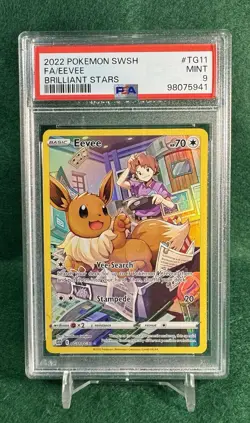 2022 Pokemon SWSH Full Art Eevee Brilliant Stars #TG11 PSA MINT 9 - Image 1
