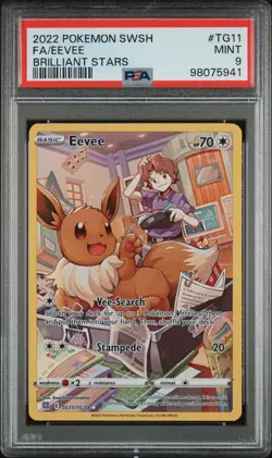 2022 Pokemon SWSH Full Art Eevee Brilliant Stars #TG11 PSA MINT 9 - Image 3