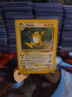 Raichu Holo Base Set 14/102 GERMAN Vintage Pokemon Card 1999 MP WOTC - Image 1