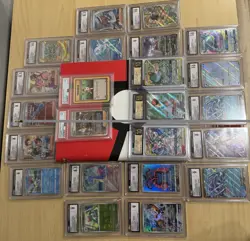 Pokemon Binder Lot LP-NM + 23 CGC PSA Slabs Japanese English GX EX V Full Art - Image 2