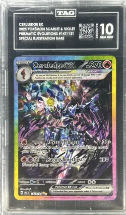 2025 Pokemon Prismatic Evolutions ** CERULEDGE ex ** #147/131 SIR💎TAG 10💎 960 - Image 1