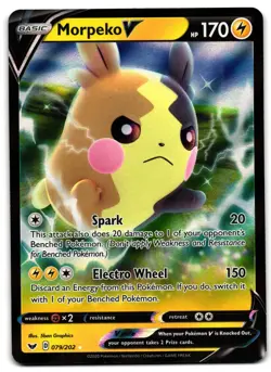 Morpeko V 079/202 - 🌊 Sword & Shield V Rare Pokemon TCG Holo 🖤 - LP - Image 1