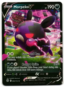Morpeko V 095/172 - 🌊 Brilliant Stars V Rare Pokemon TCG Holo 🖤 - LP - Image 1