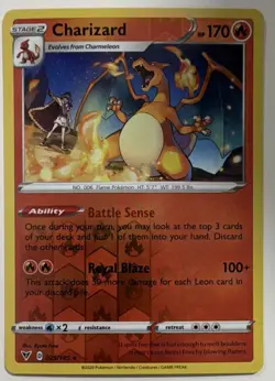 Pokemon TCG Vivid Voltage Sword & Shield Charizard 025/185 Reverse Holo Card - Image 1