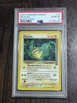 2000 Pokemon Pikachu #27 Black Star Promo WOTC PSA 10 Gem Mint - Image 1
