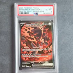 Pokemon Bloodmoon Ursaluna EX 168/131 Prismatic Evolutions Holo PSA 8 2025 - Image 1