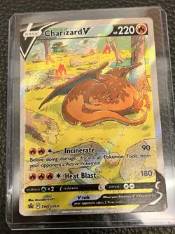Pokemon TCG Charizard v SWSH Black Star Promos Holo LP - Image 1