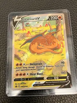 Pokemon TCG Charizard v SWSH Black Star Promos Holo LP - Image 4